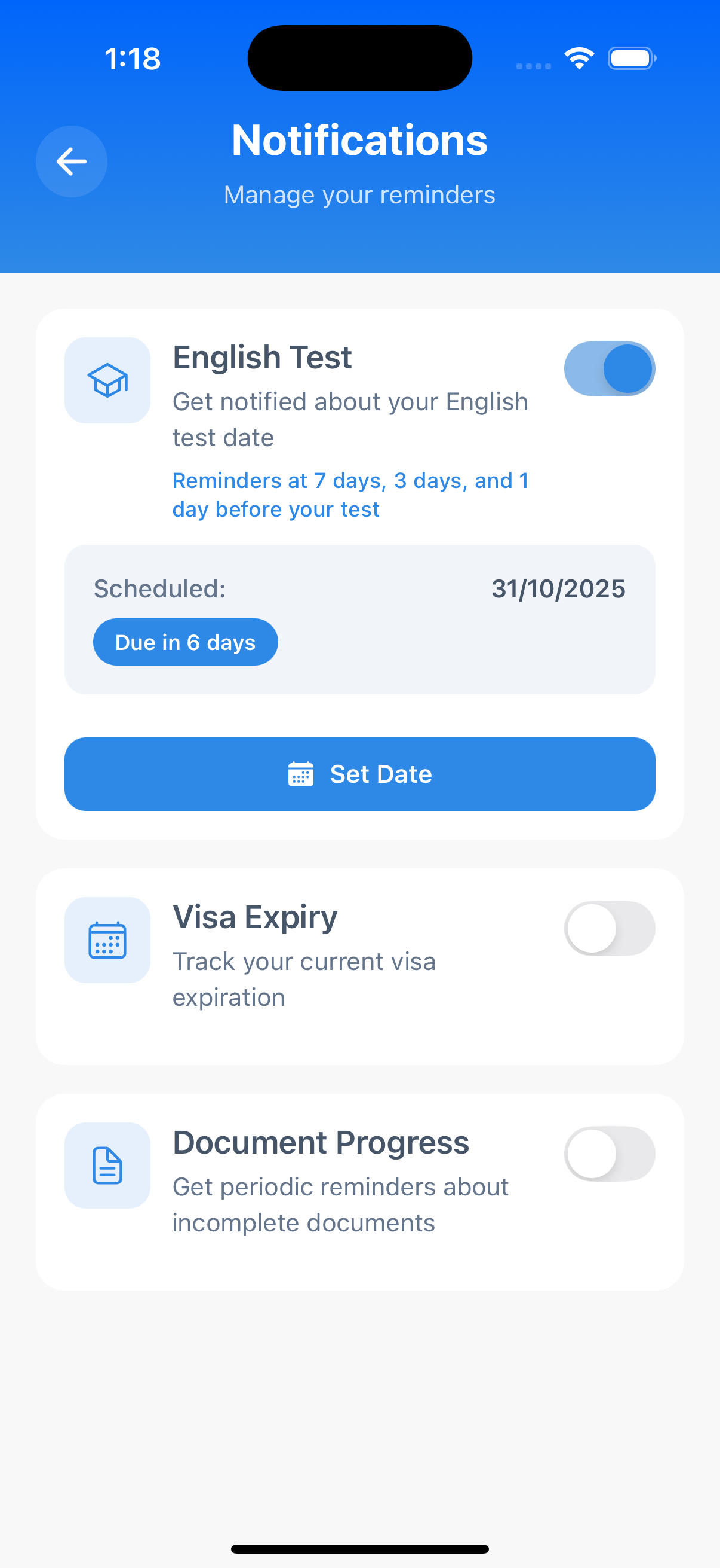 Notifications Screen